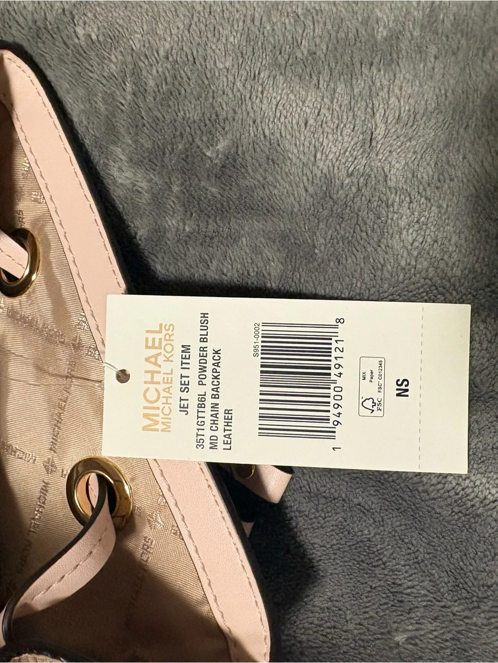 Michael Kors Pale Blush Leather Backpack with Gold Hardware